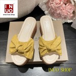 Zapatilla de tacon alto Con nudo de moño 🎀